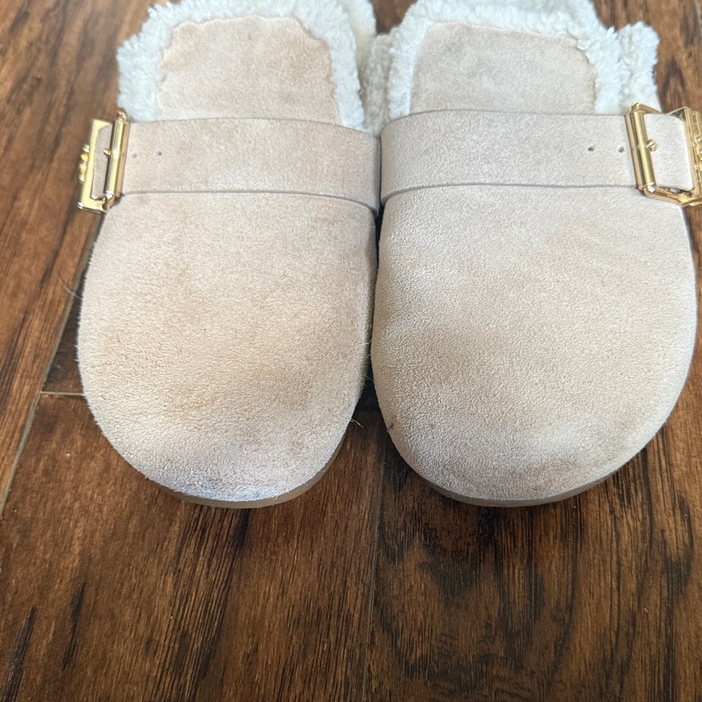 Michael Kors Cream Suede Mules with Gold Buckle, size 6.5 - Picture 6 of 9